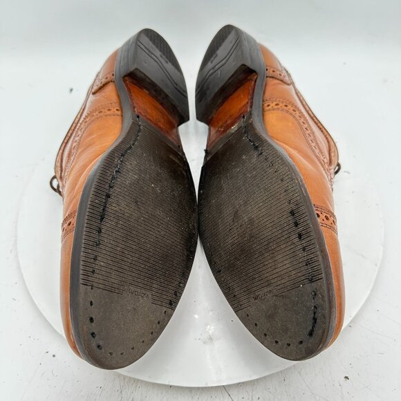 Allen Edmonds Strand Men Sz 11.5D Brown Leather Brogue Cap Toe Oxford Dress Shoe - Picture 7 of 11